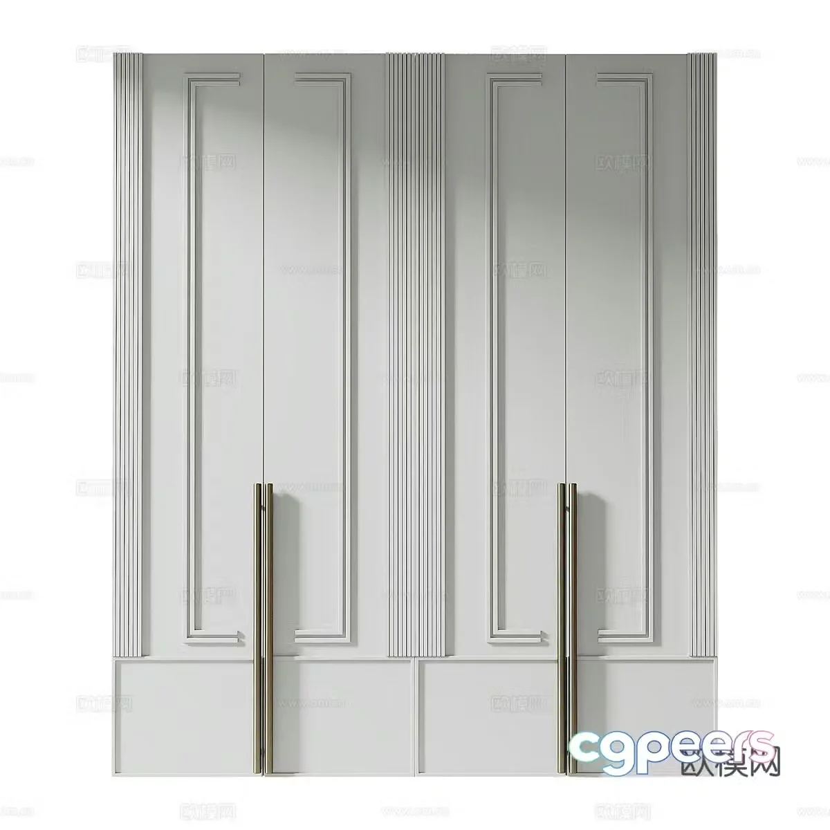 Modern light luxury wardrobe 3d model