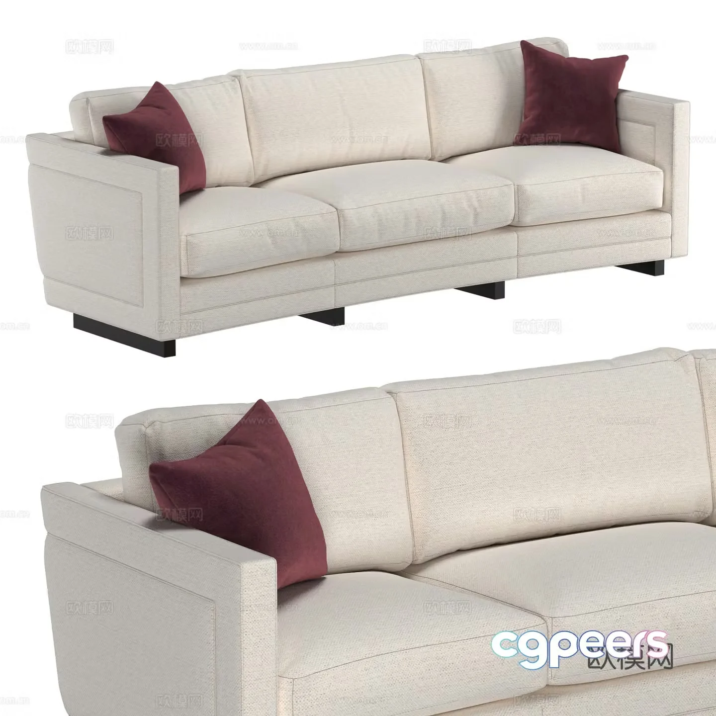 Modern Italian KC multiplayer sofa 3d model