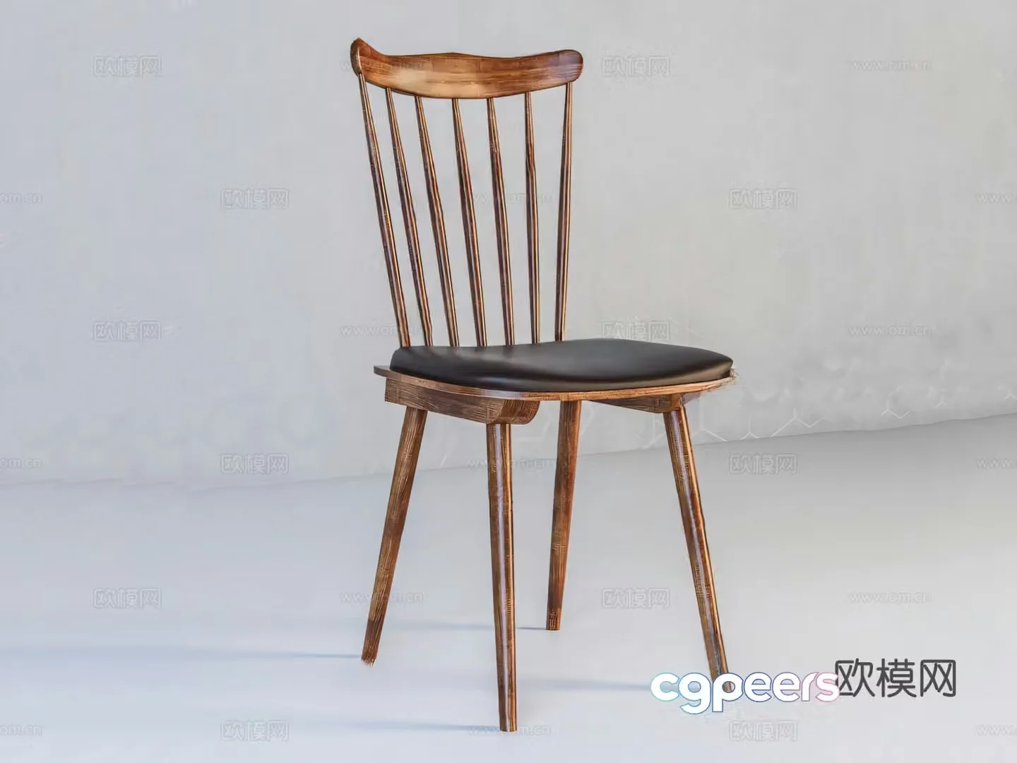 Dining chair single chair chair seat wooden chair 3d model