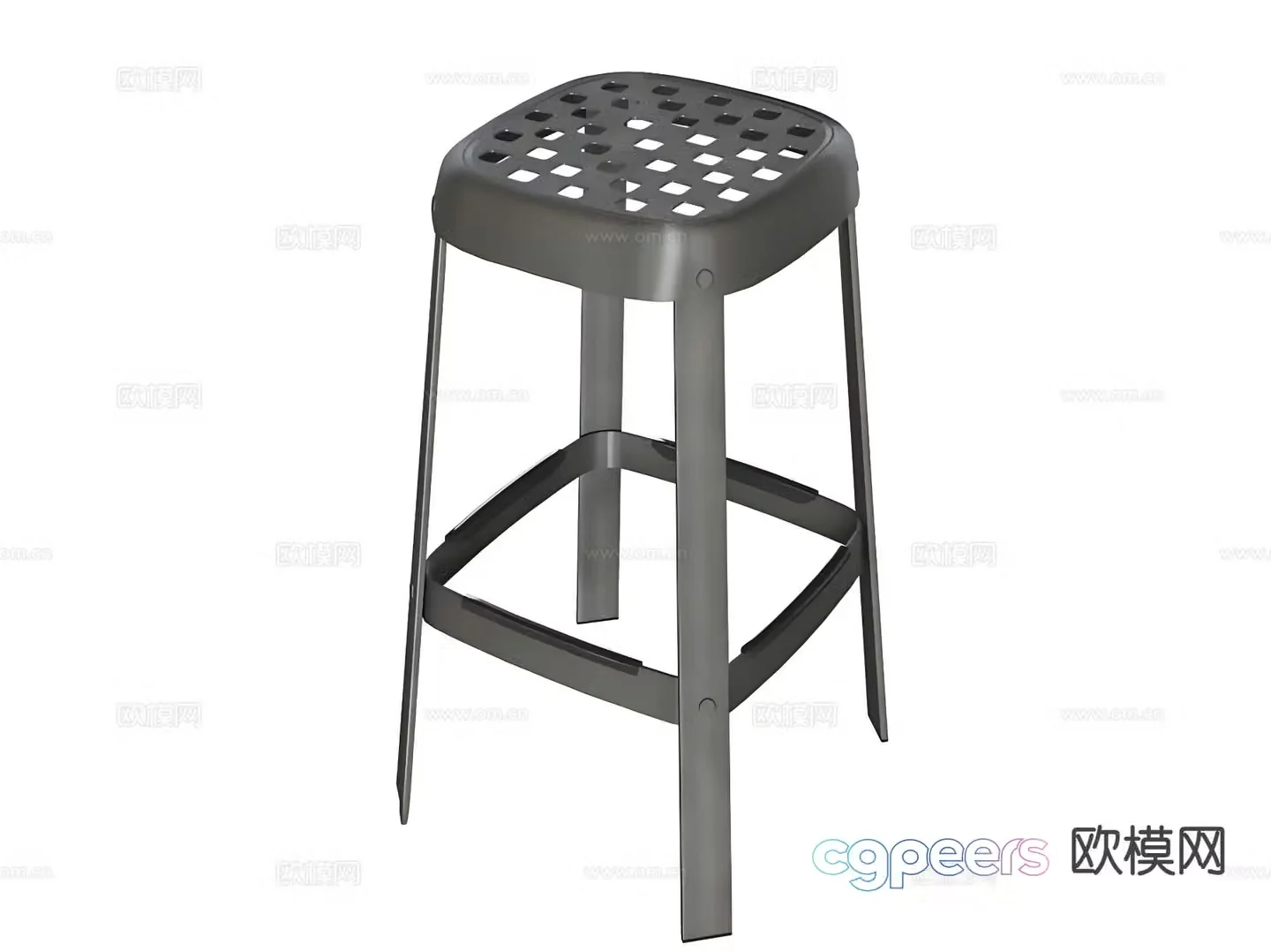 Industrial style bar stool bar stool high stool 3d model