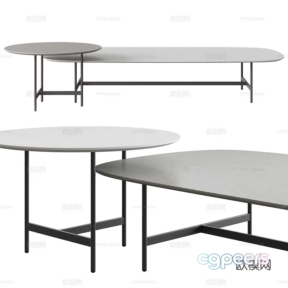 Combination coffee table 3D model