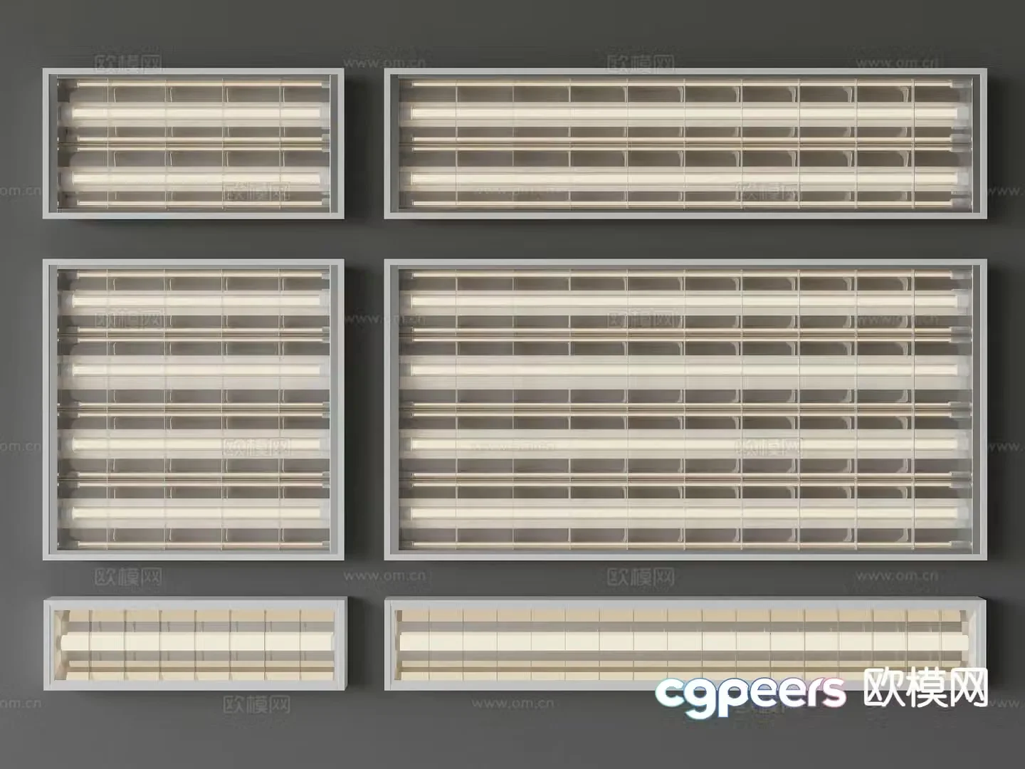 Office lamp grille lamp 3d model