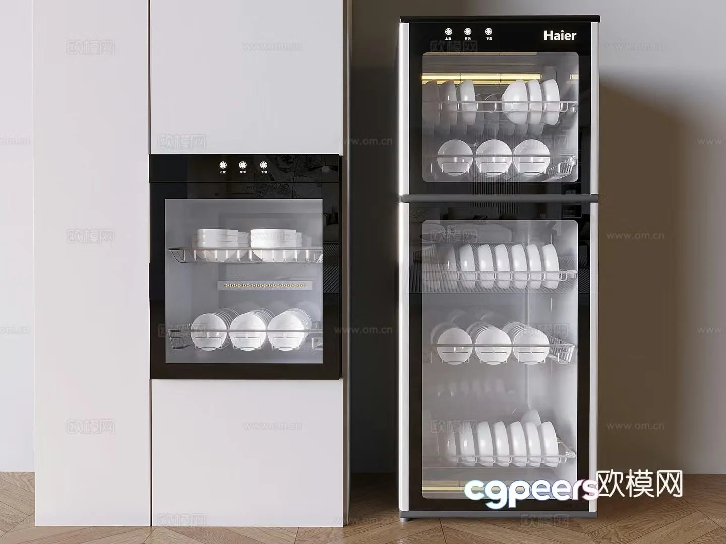 Intelligent disinfection cabinet dish embedded vertical disinfection cabinet 3D model