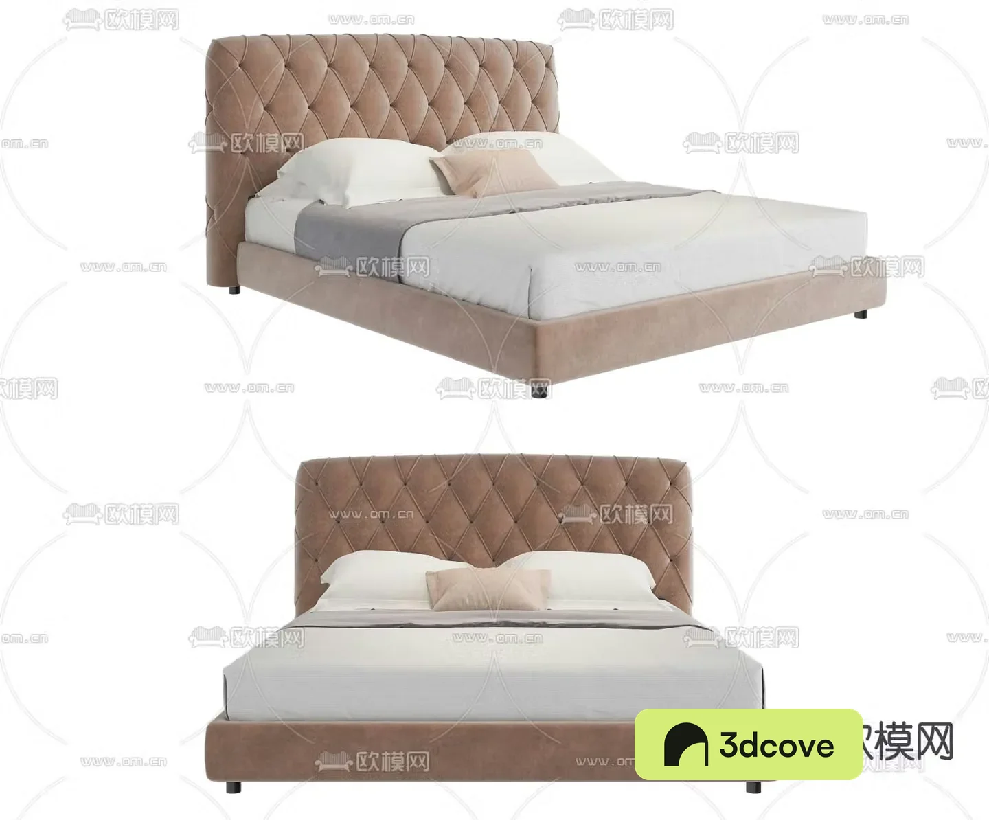 Light luxury double bed