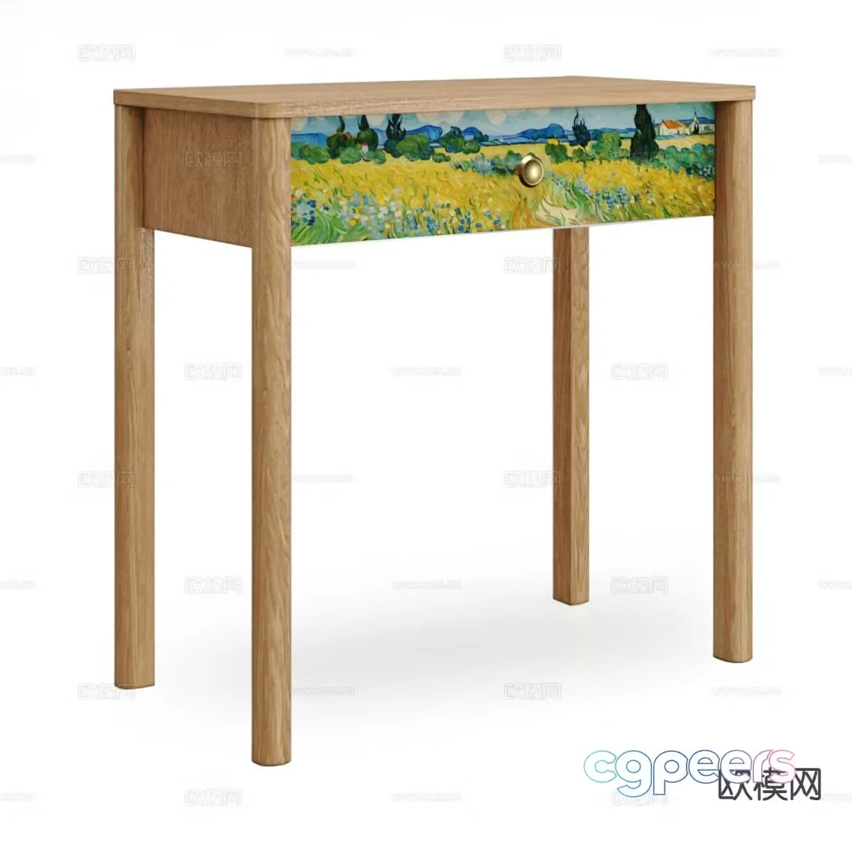 Nordic simple desk desk 3d model