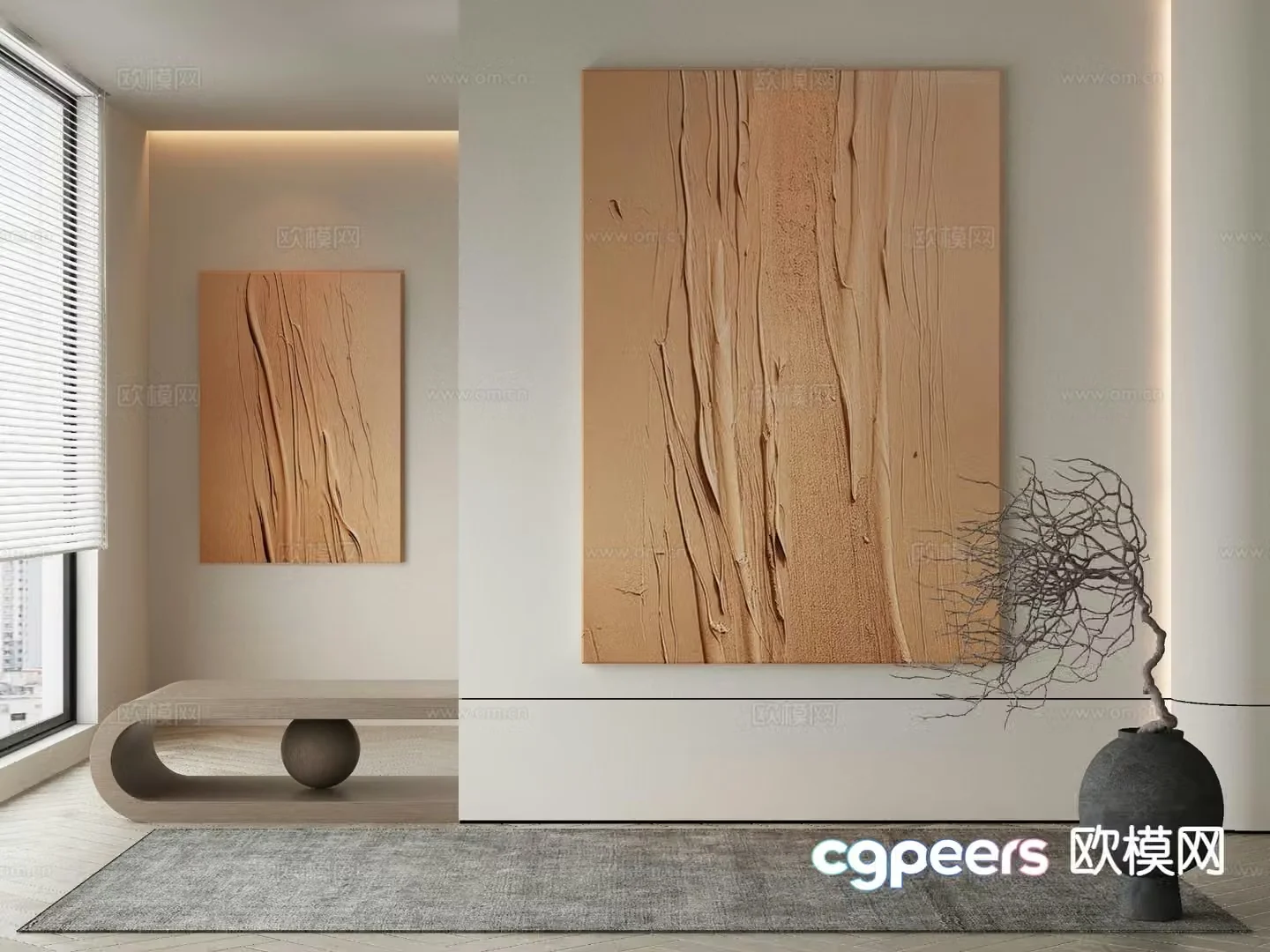 Modern decorative painting texture hanging painting 3d model