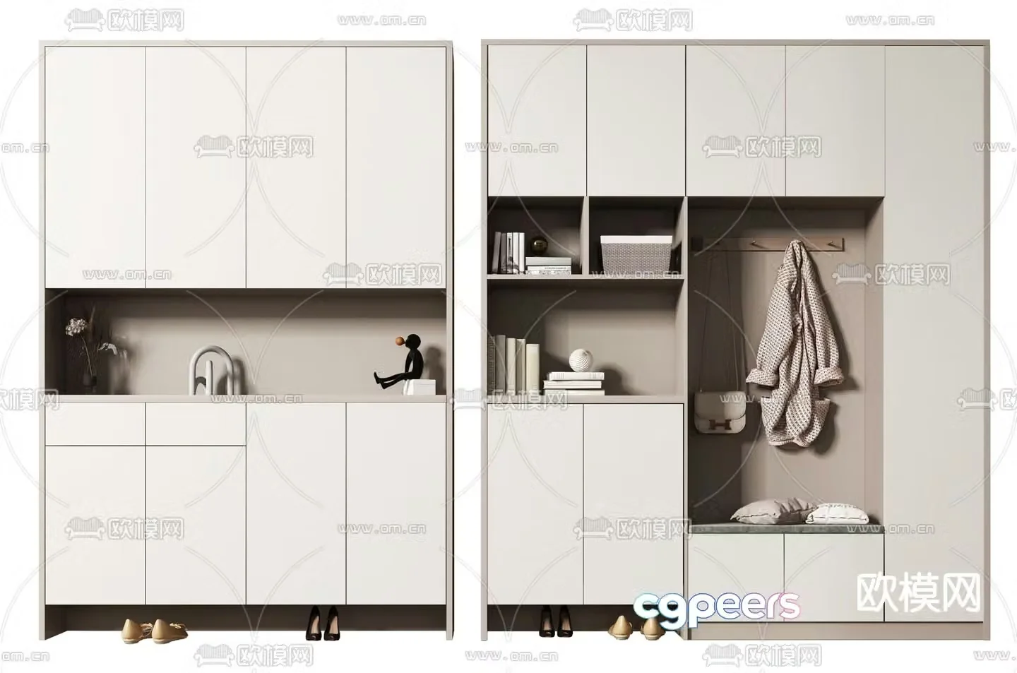 Modern shoe cabinet 3d model