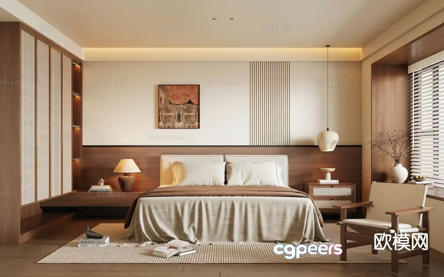 Wabi Sabi bedroom master bedroom 3d model