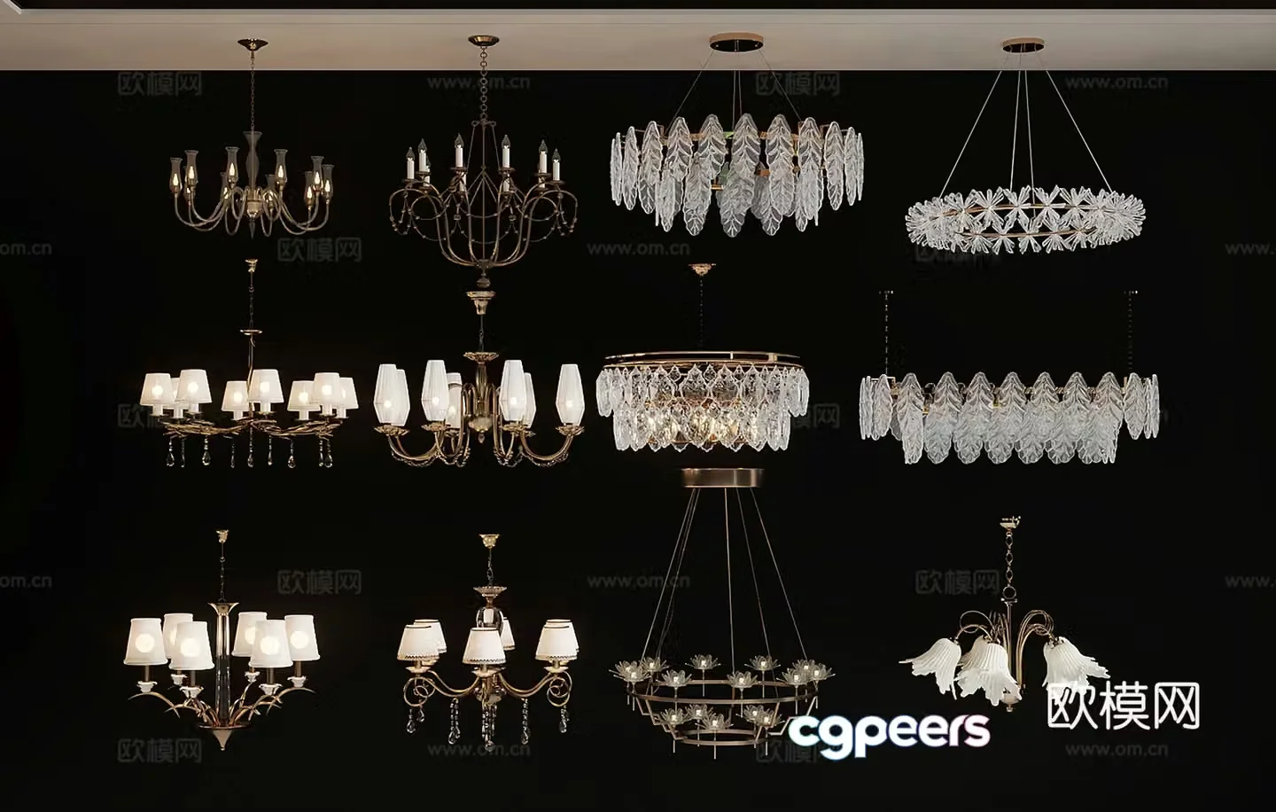 French crystal chandelier chandelier Crystal chandelier Decorative chandelier French cream chandelier 3d model