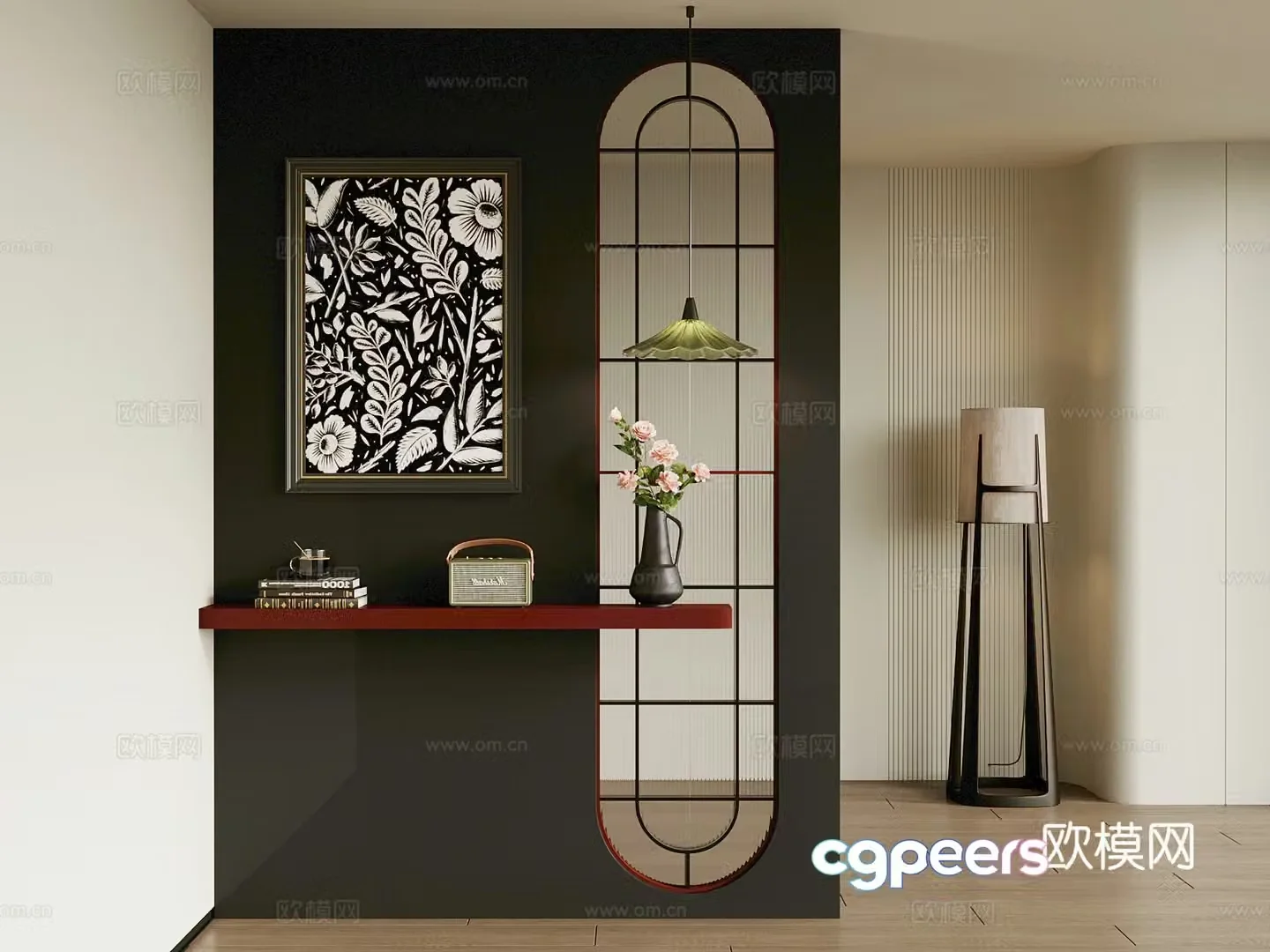 Partition French partition Floor lamp 3d model