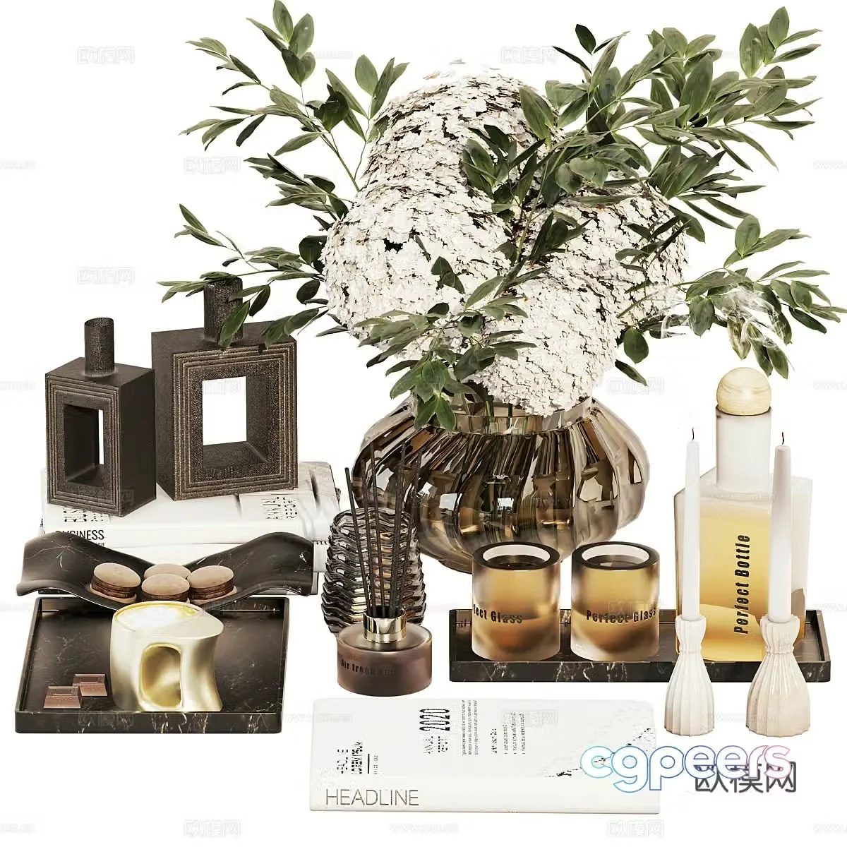 New Chinese light luxury jewelry ornaments combination 3D model