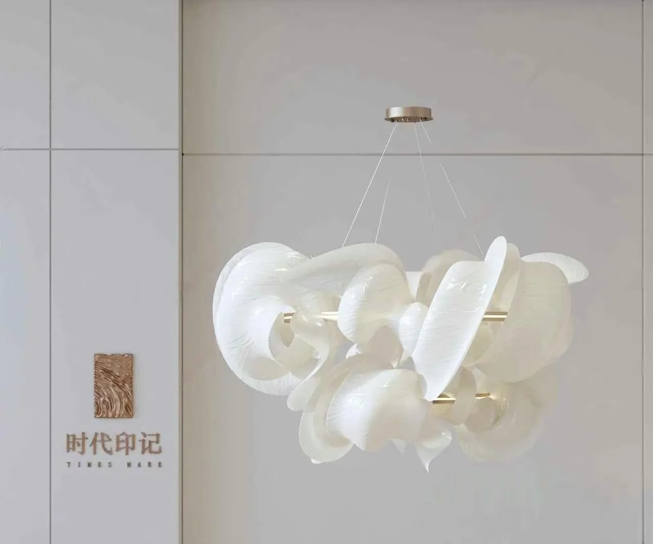 The Single Main Subject Is A White Chandelier 3D Model – 4354 – VRAY Render