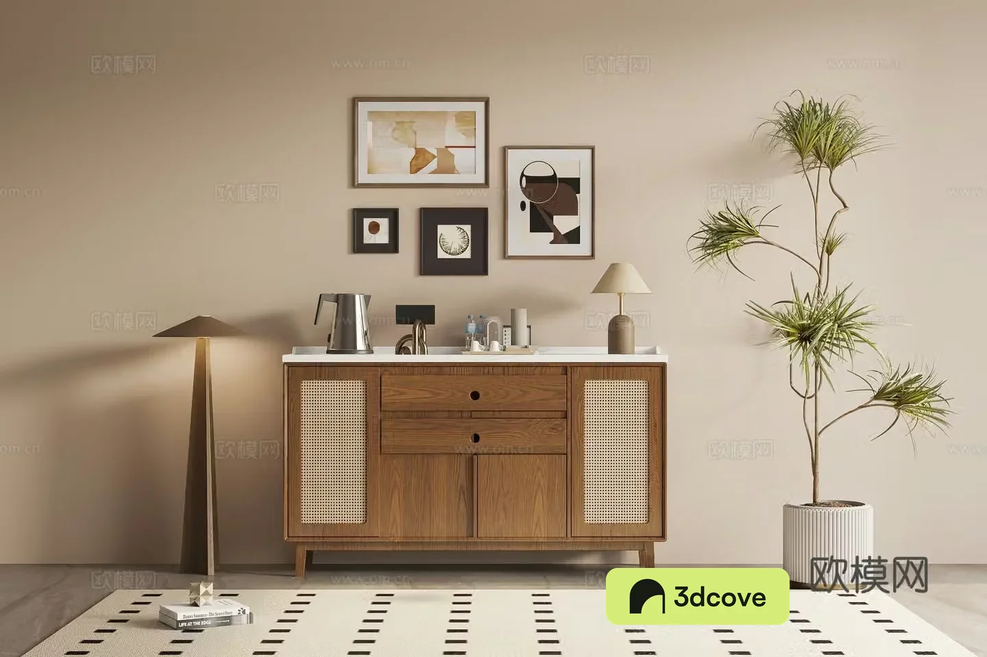 Middle Ages Wasabi Sideboard 3D Model