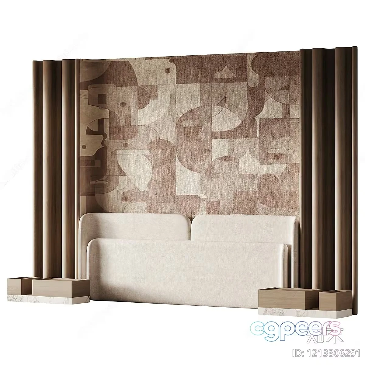 Modern Beige Furniture 3D Model – 9537 – VRAY Render
