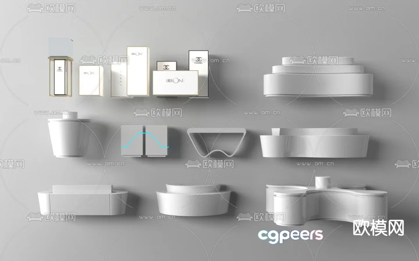 Modern technology booth showcase 3d model