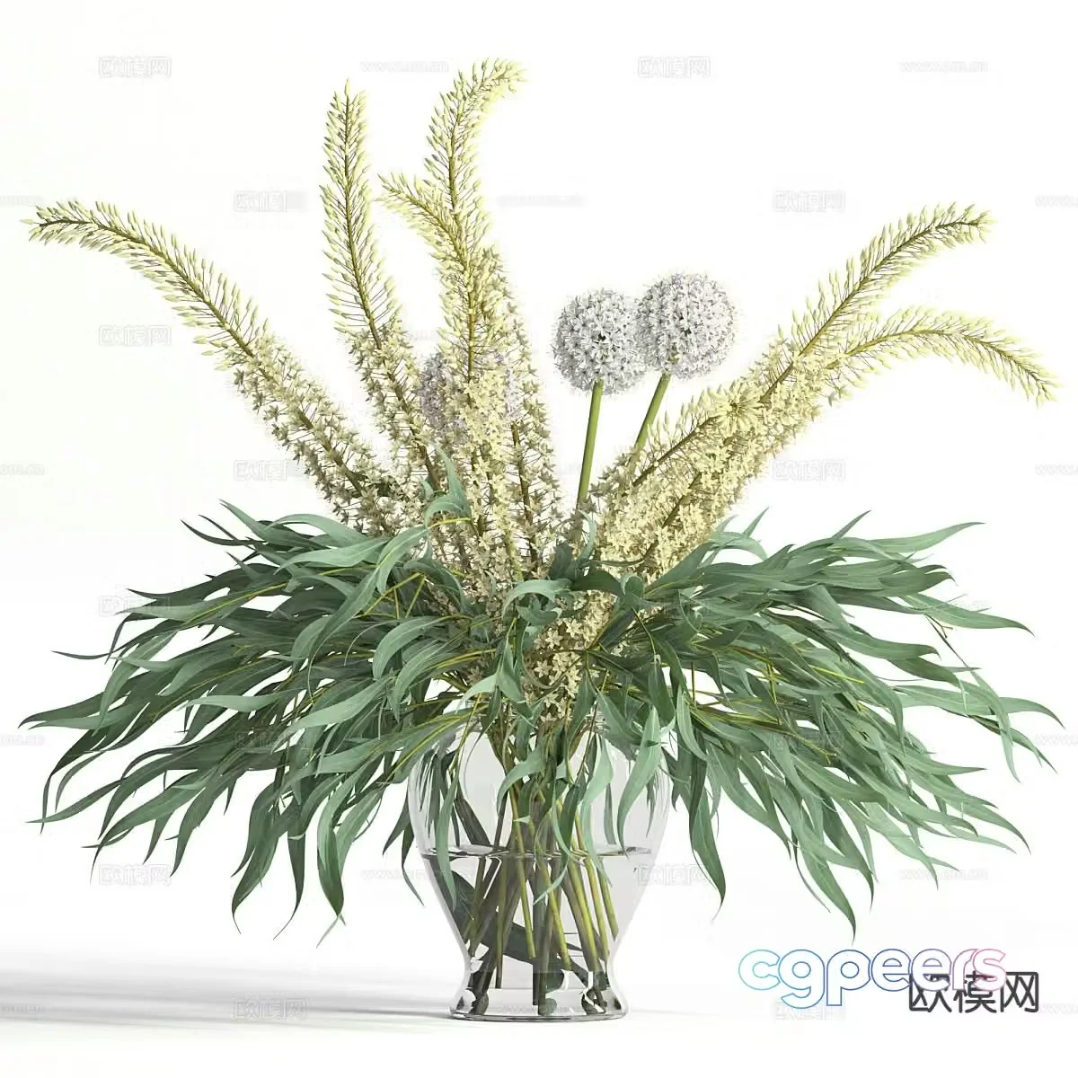 Small fresh floral vase 3D model