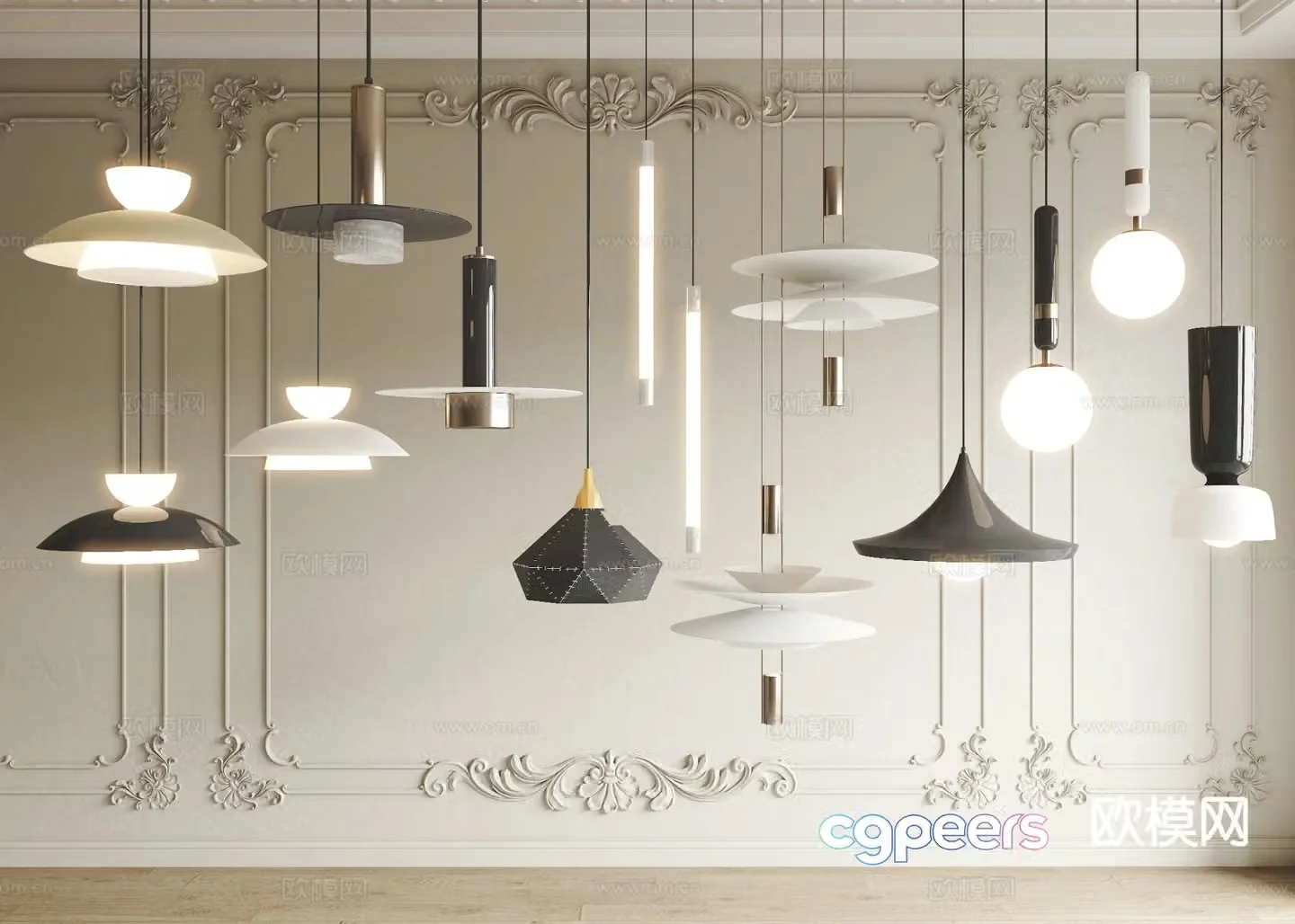 Bedside small chandelier 3d model