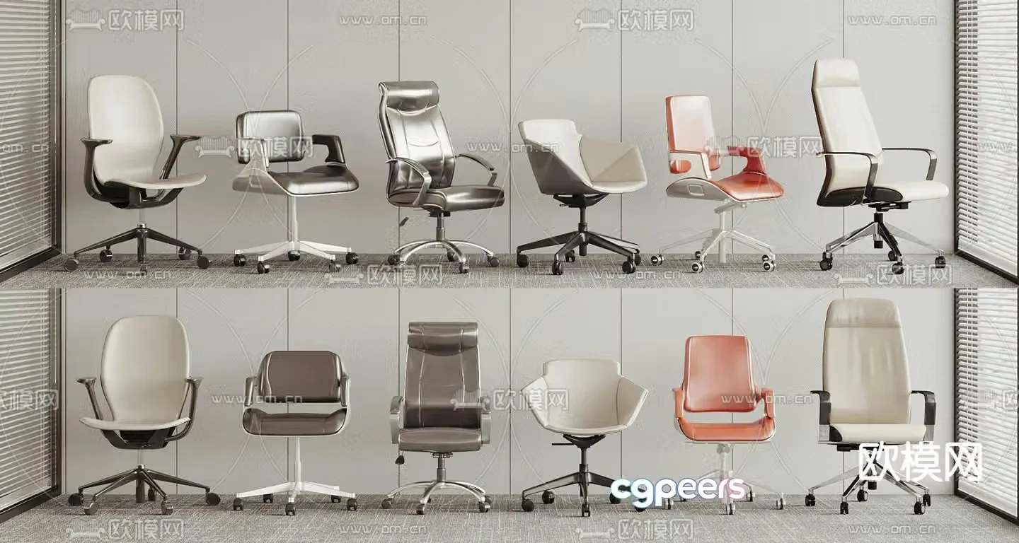 Modern office chair computer chair staff chair swivel chair 3d model