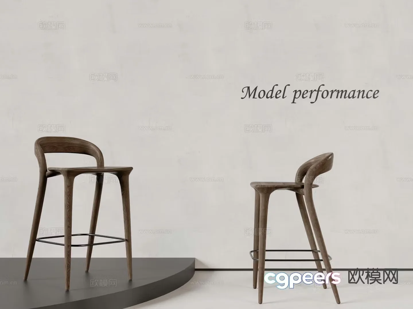 Wabi Sabi bar stool bar stool high stool 3d model