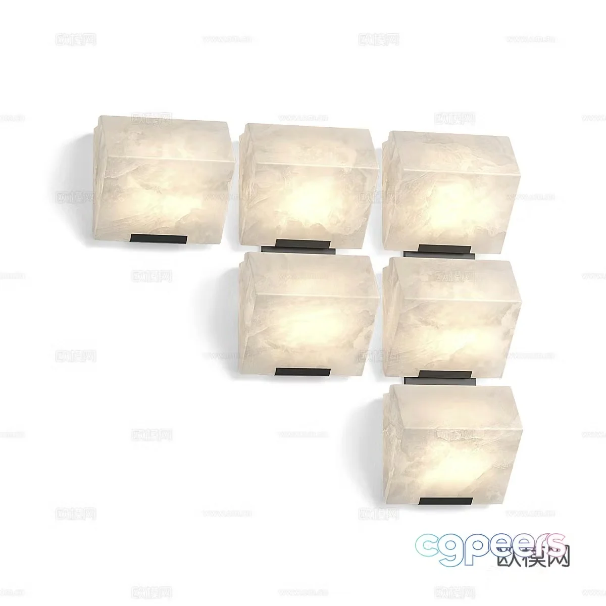 Modern translucent stone wall lamp 3d model
