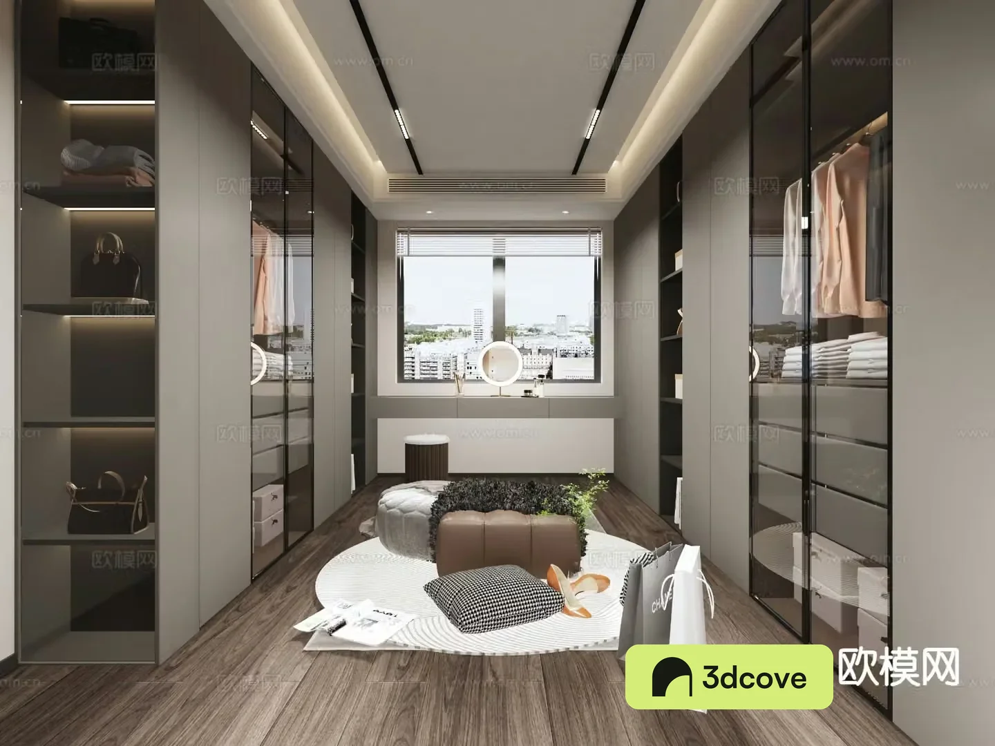 High-end gray cloakroom