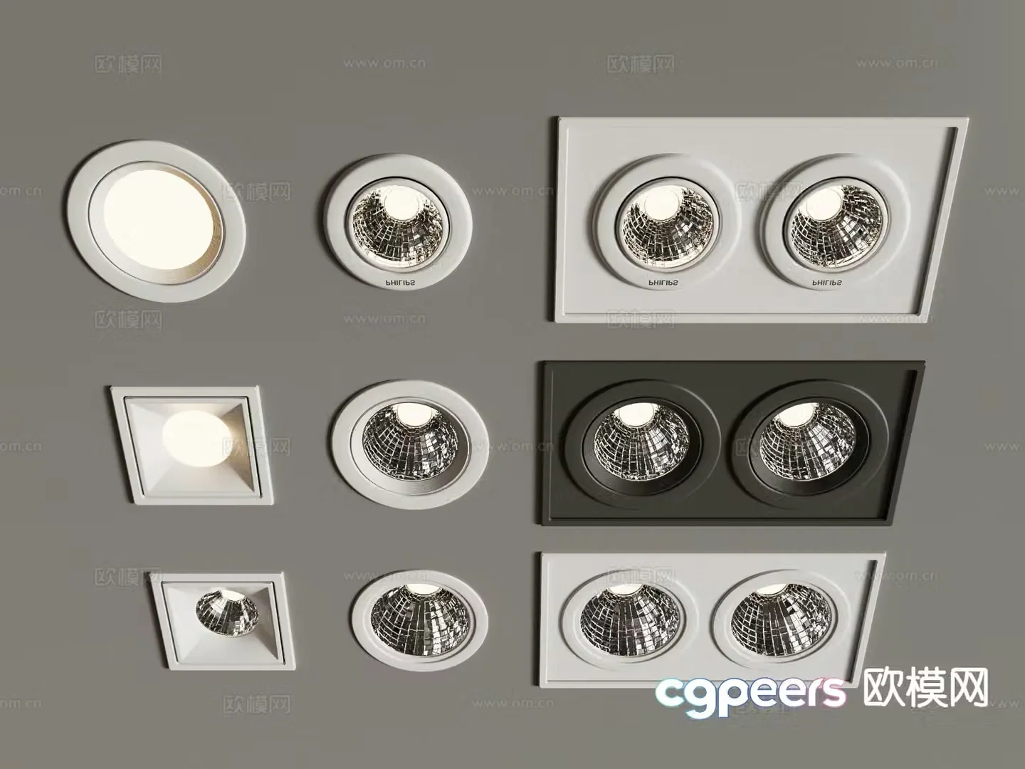 Modern recessed downlight spotlight 3d model