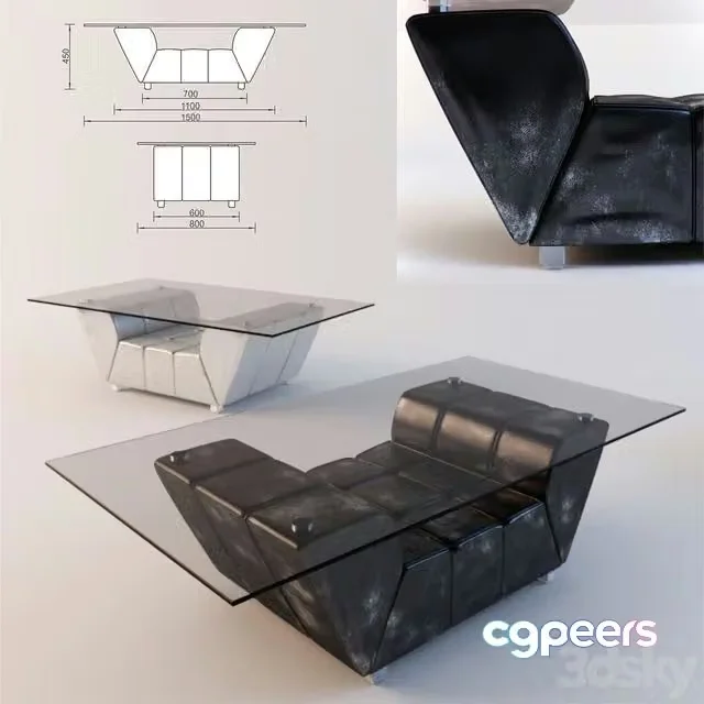 3ds Max Free – coffee table with glass top