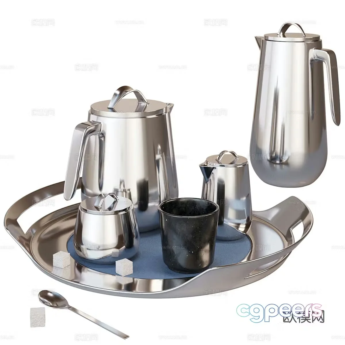 Modern HELIX stainless steel cookware 3d model