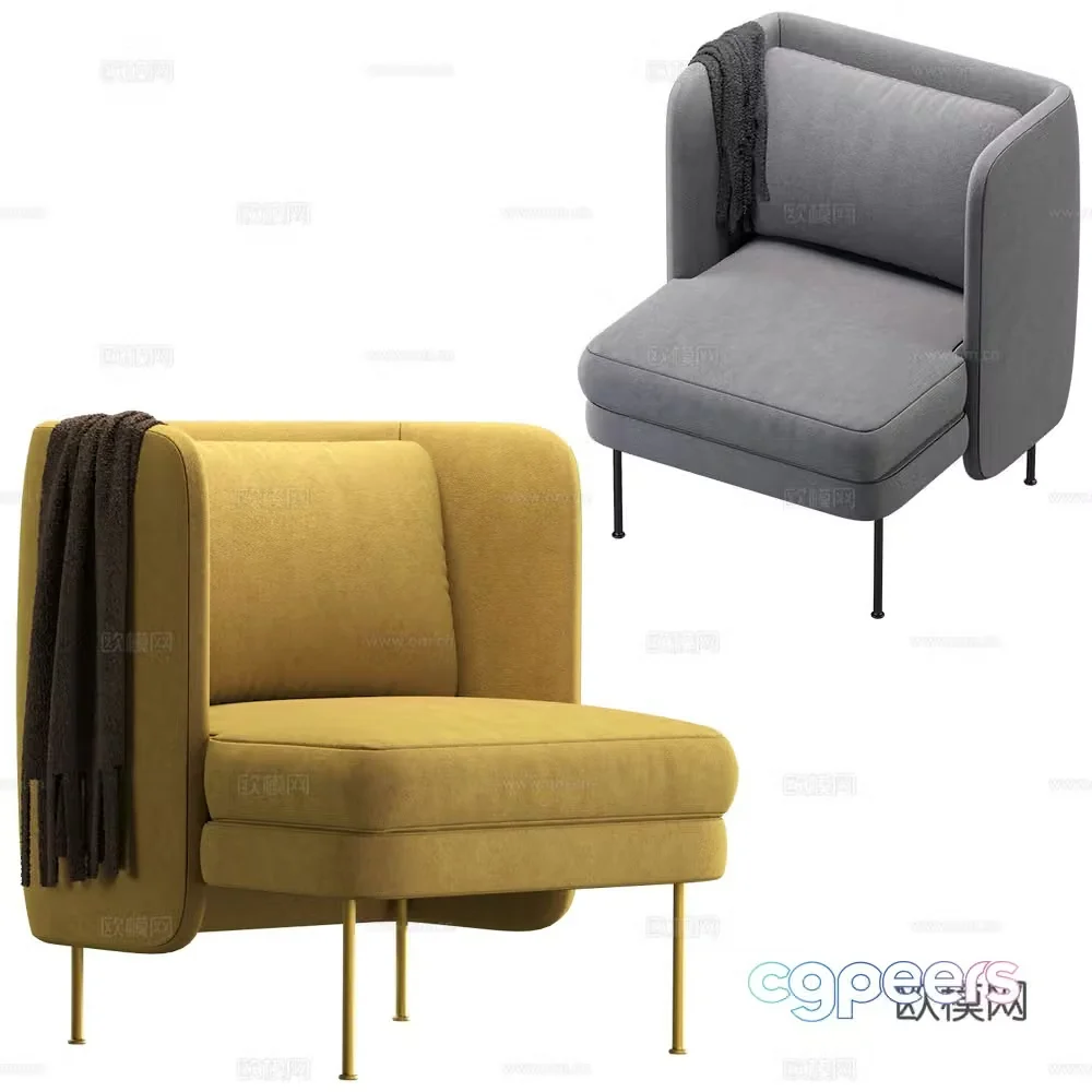 Modern Italian fabric armchair 3d model
