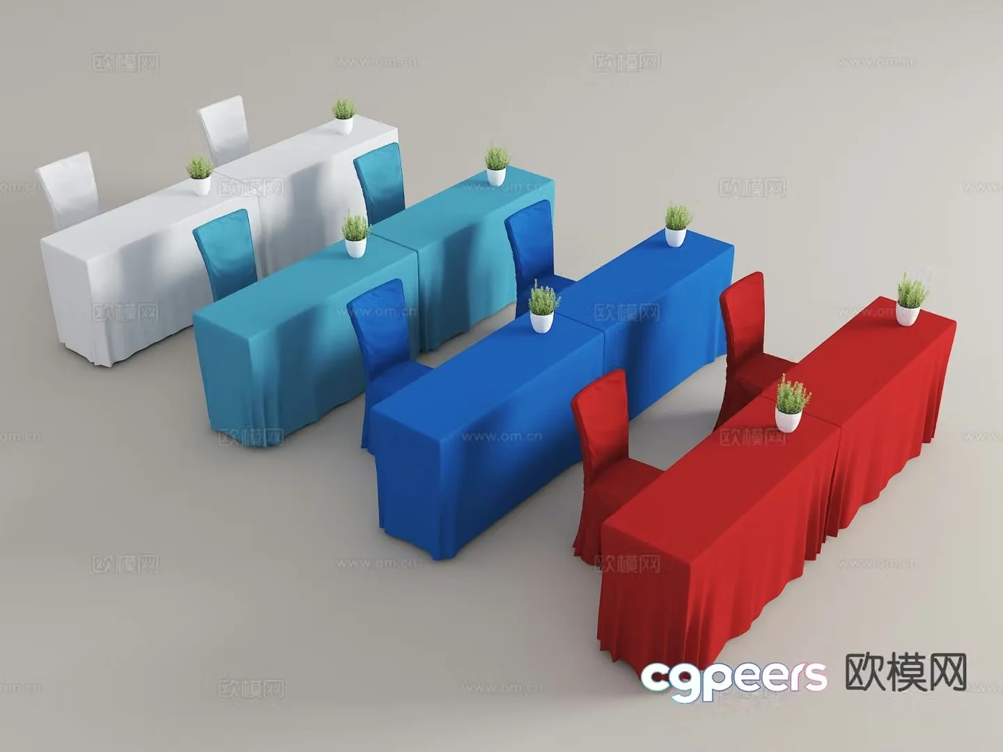Modern VIP table coffee break table tablecloth tablecloth 3d model