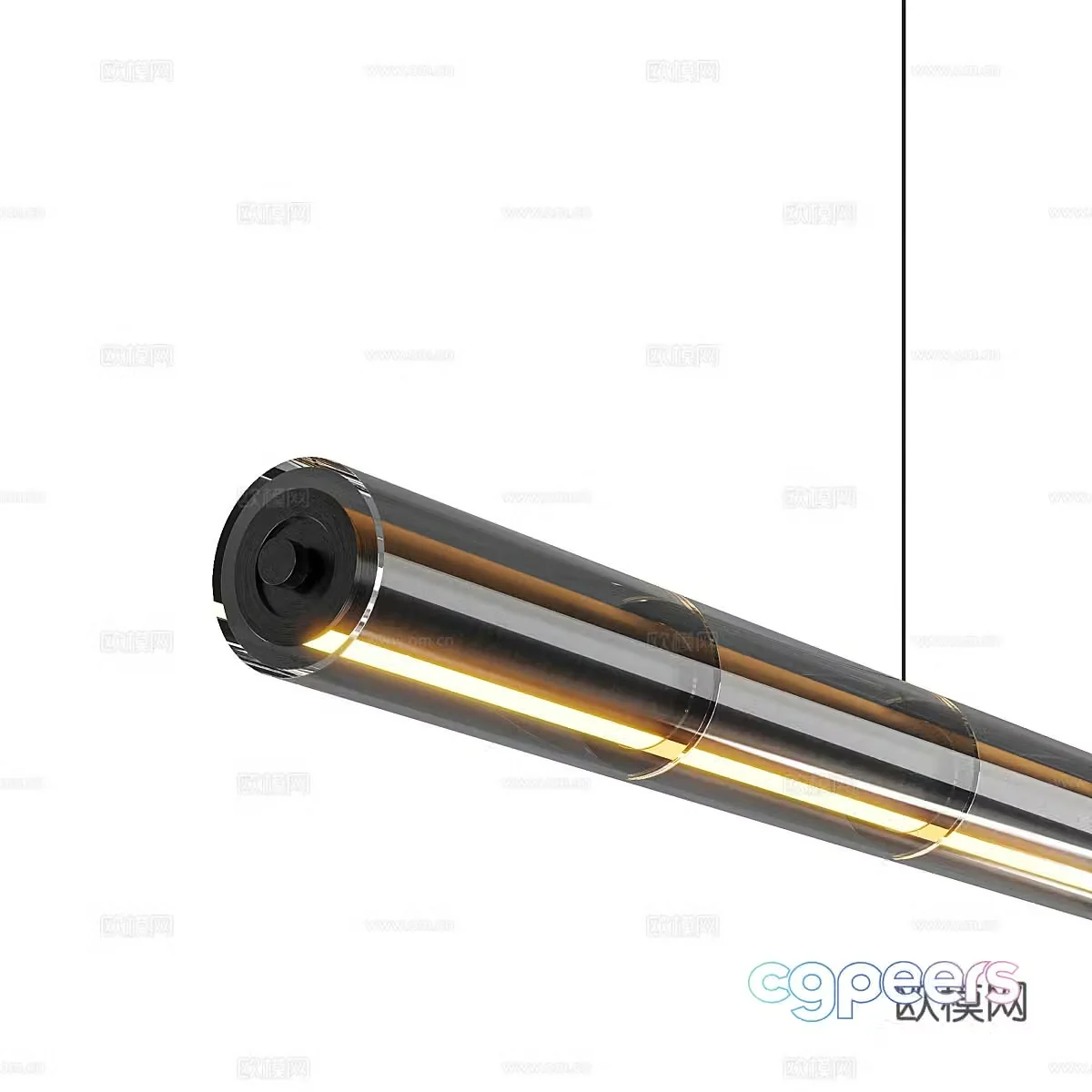 Modern Italian minimalist Suspeso Tubo Nero chandelier 3d model