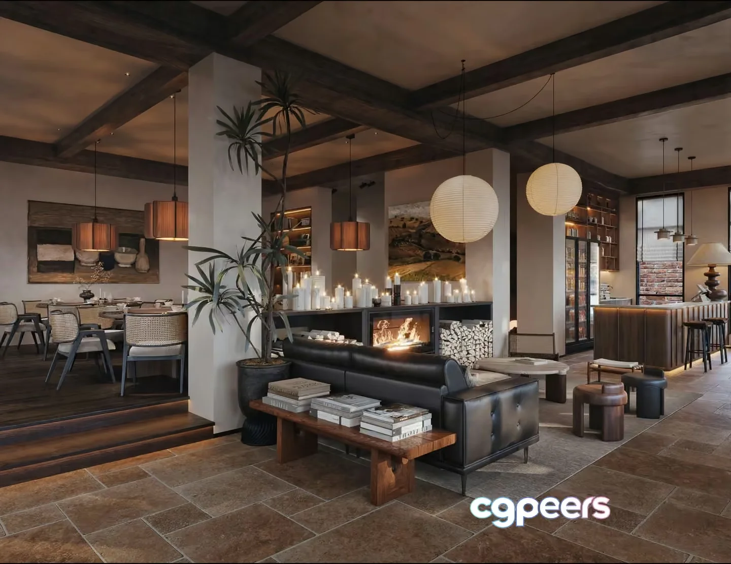 Modern Living Room 3D Model – 1352 – VRAY Render