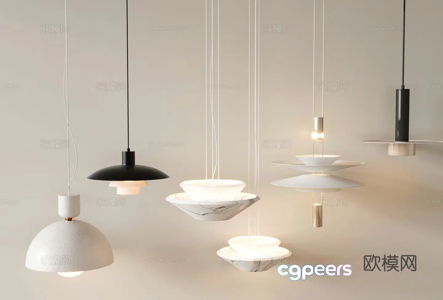Modern chandeliers bedside head metal chandeliers multi-head chandeliers Italian chandeliers bedside head chandeliers small hangs 3D model