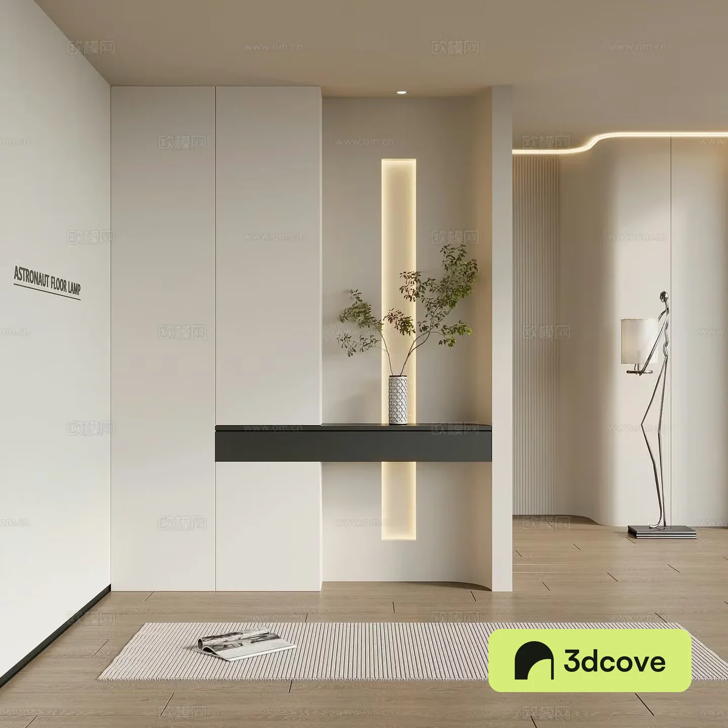 Modern simple entrance hall porch background porch cabinet