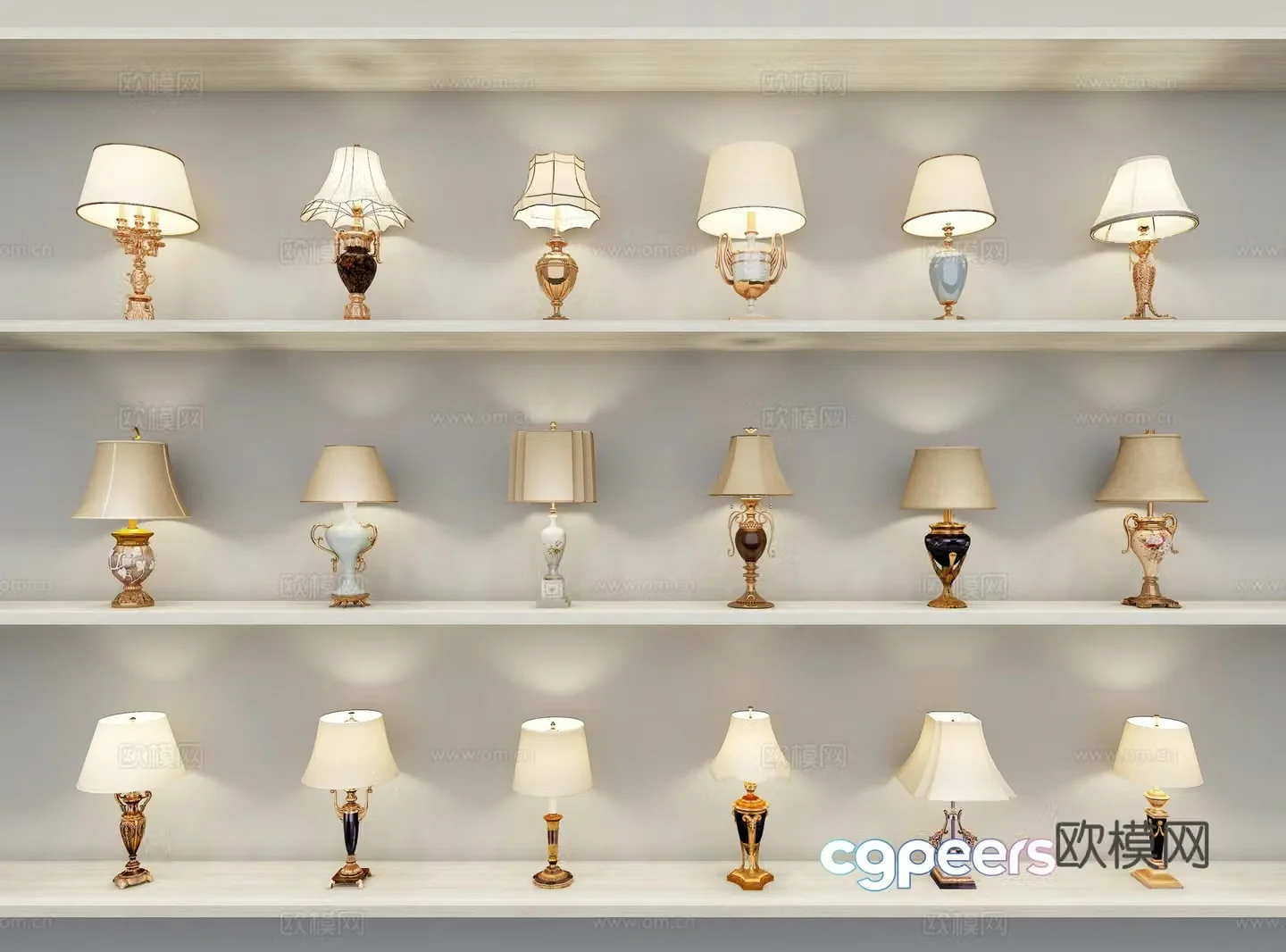 European table lamp 3D model