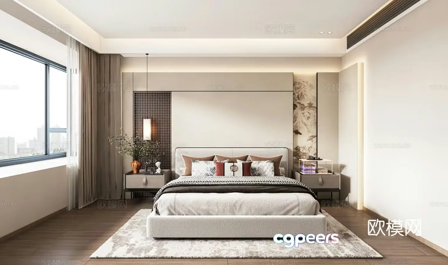 New Chinese style bedroom master bedroom 3d model