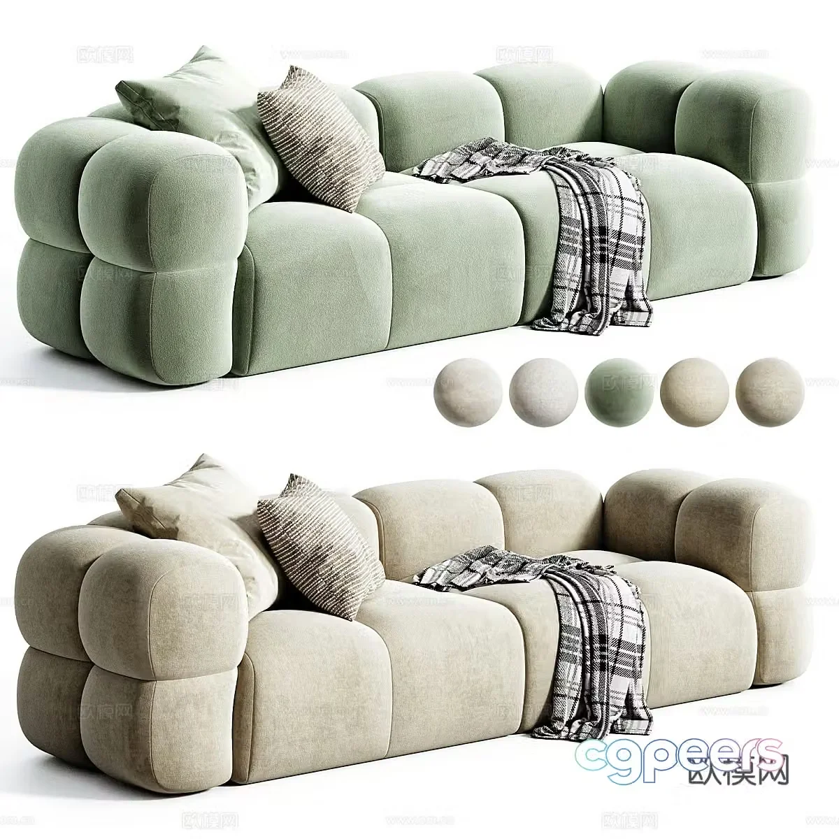 Modern cream style Lorod casual sofa 3d model