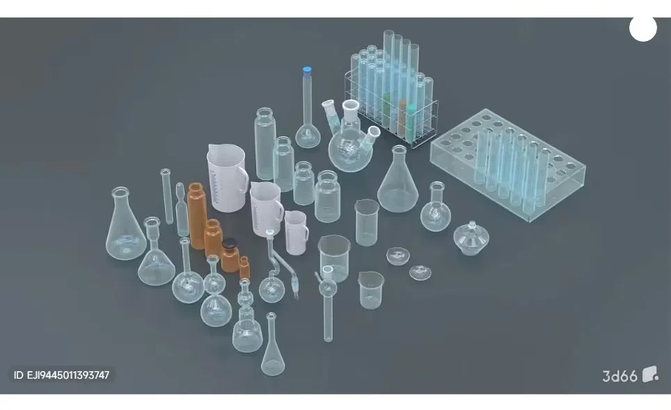 A Collection Of Laboratory Glassware 3D Model – 6290 – VRAY Render