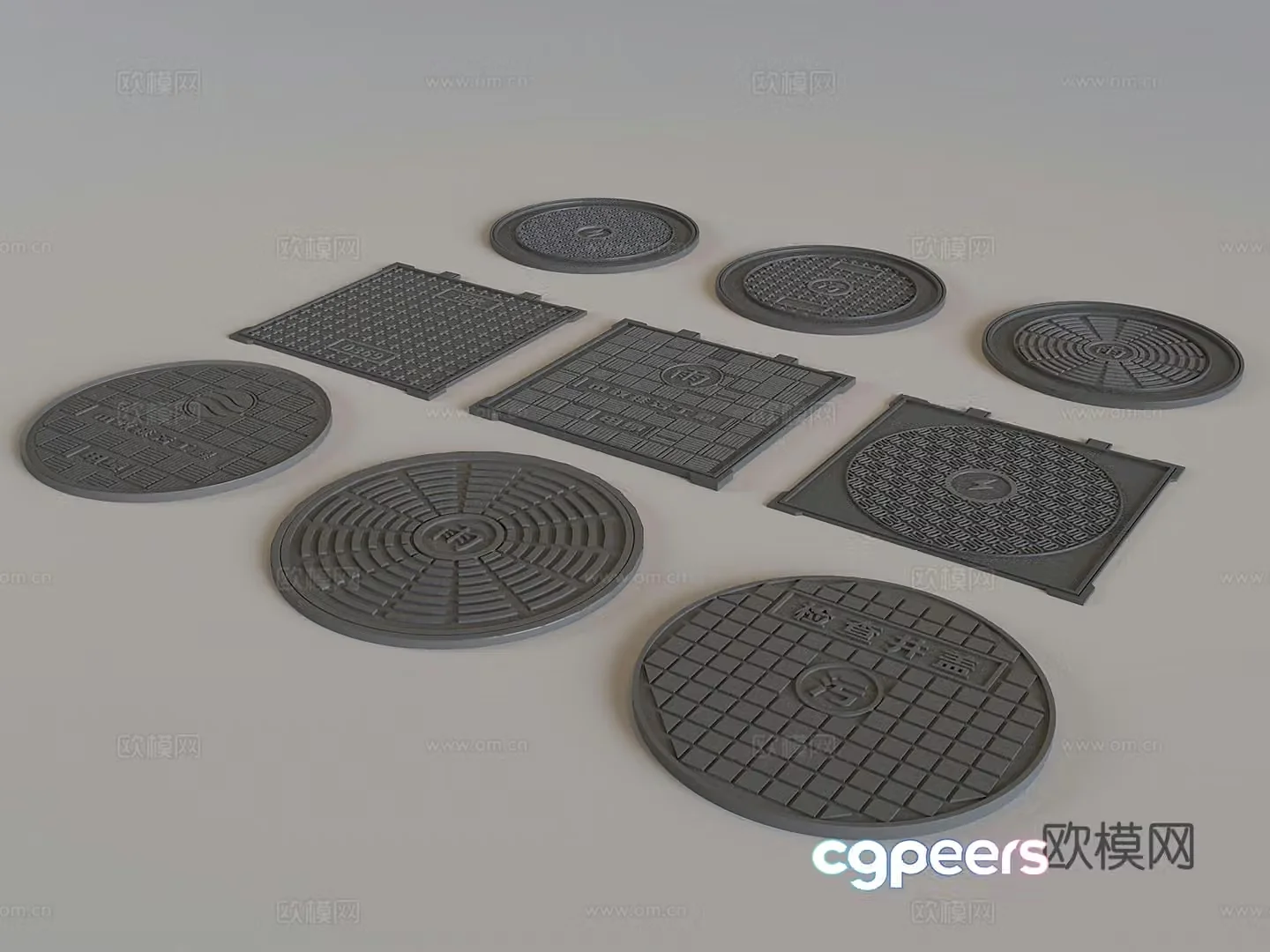 Manhole cover rainwater grate cover Check well drainage manhole cover Municipal drainage sewage manhole cover 3D model