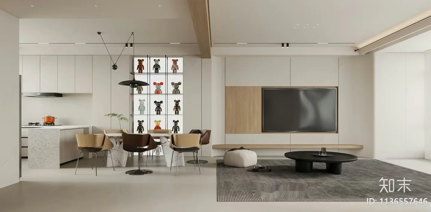 Modern Minimalist Living Room 3D Model – 2274 – VRAY Render