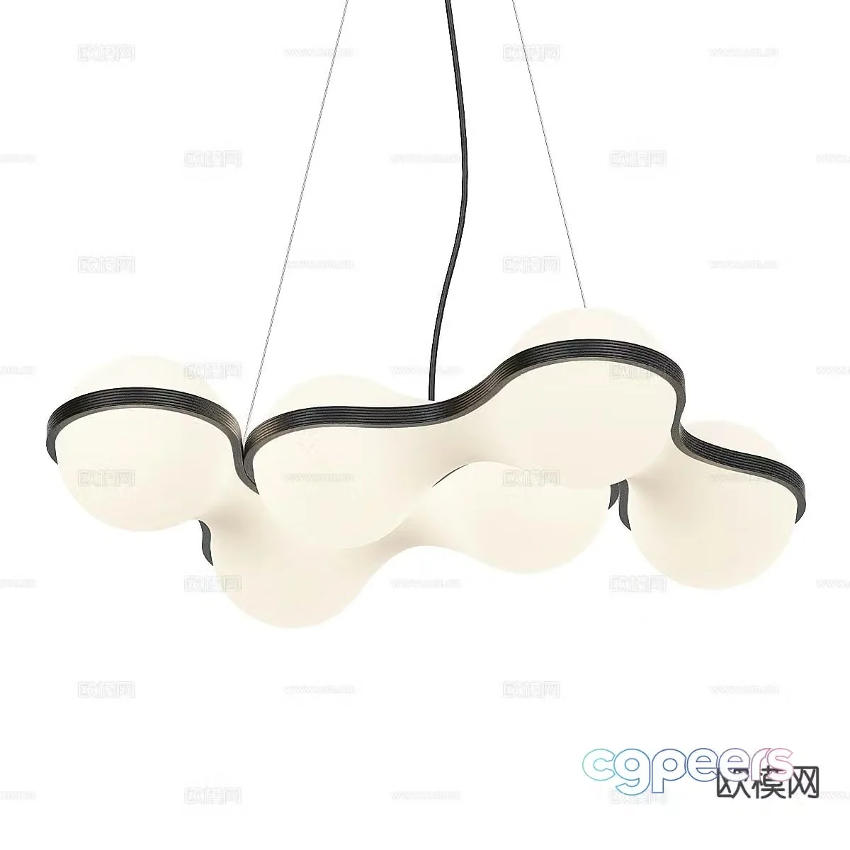 Modern art chandelier 3d model