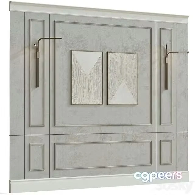 3ds Max Free – Decorative wall composition 34