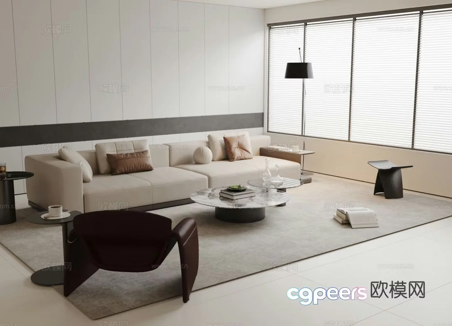 Modern sectional sofa 3d model