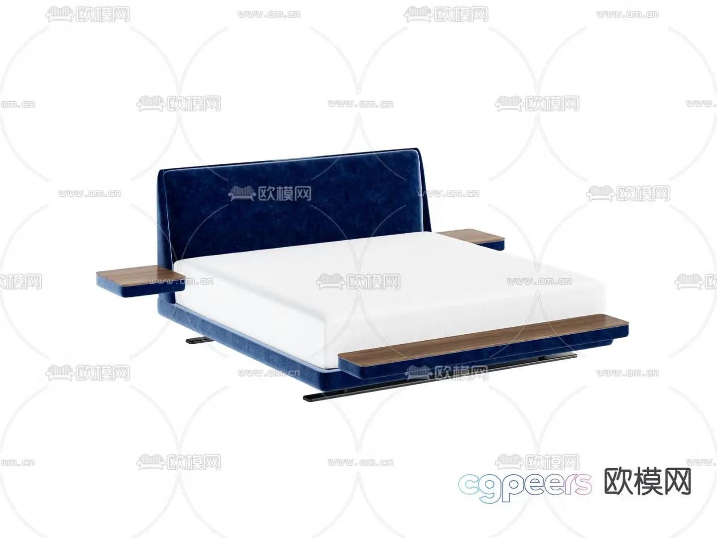 Modern double bed 3d model