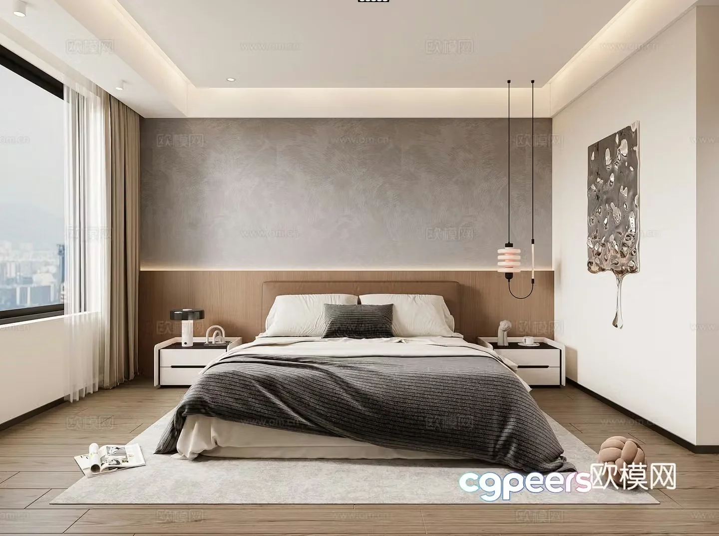 Modern bedroom master bedroom 3d model