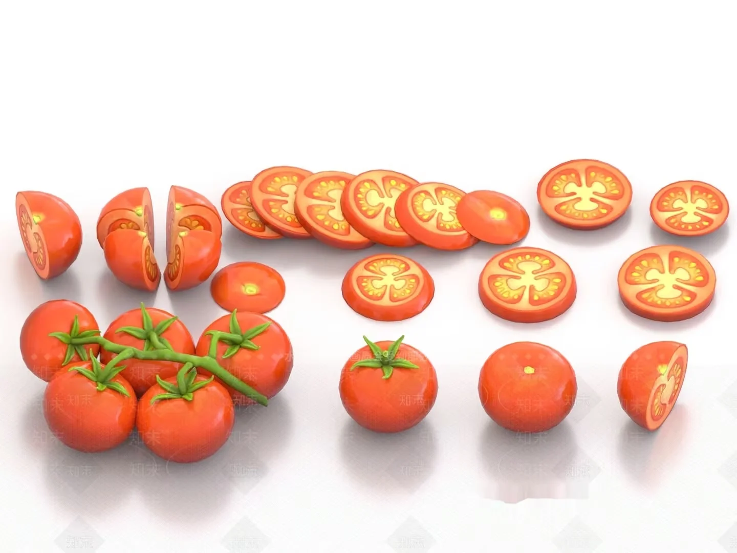 Tomatoes 3D Model – 8617 – VRAY Render