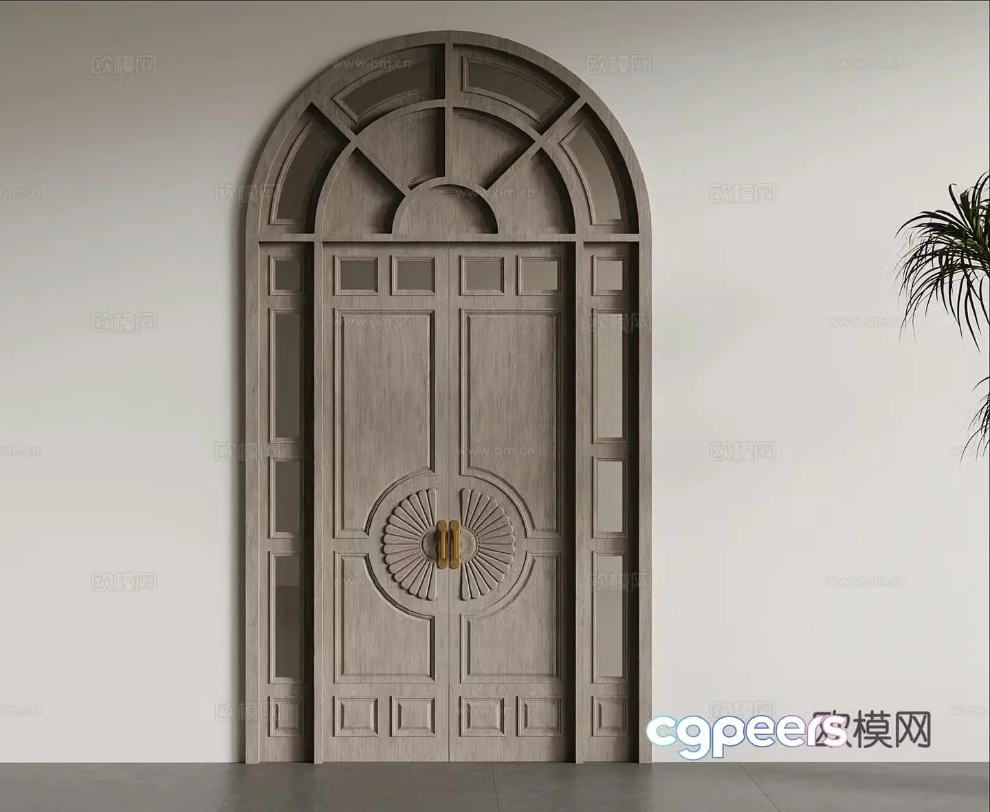 Folding door American villa door Entrance door Folding door 3D model