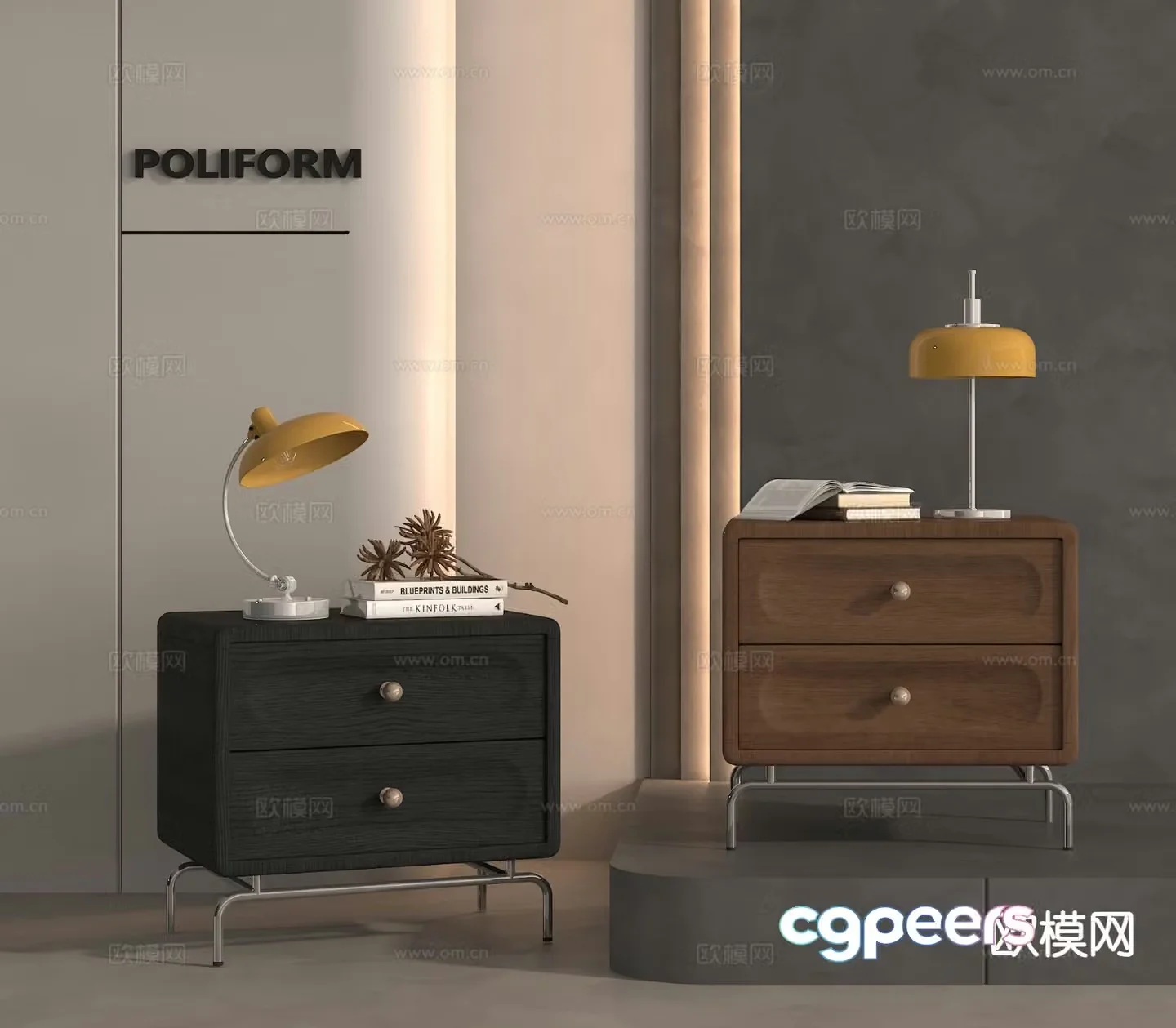 Modern bedside table 3d model
