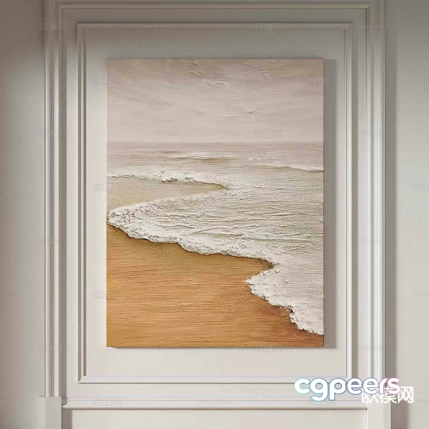 Wabi-sabi painting texture painting decorative painting hanging painting 3D model