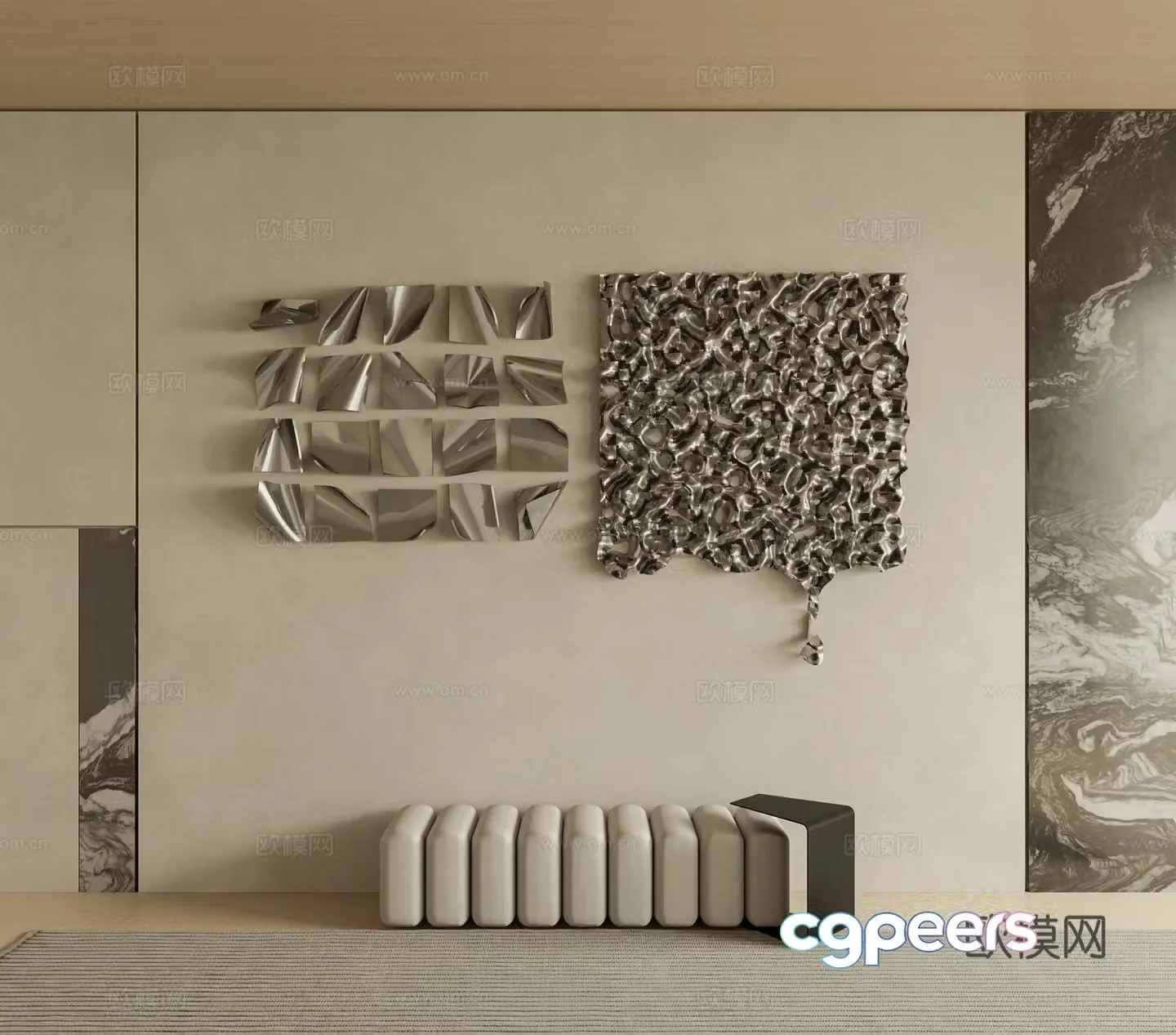 Modern metal wall hanging decoration pendant 3D model